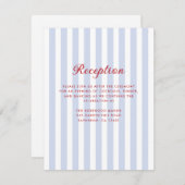 Blau-rote Hochzeitskarte Einladung (Vorne/Hinten)