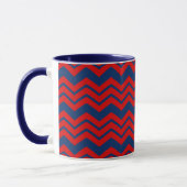 Blau-rotes Chevron-Musterdesign Tasse (Links)