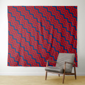 Blau-rotes Chevron-Musterdesign Wandteppich (Beispiel (Horizontal))