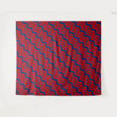 Blau-rotes Chevron-Musterdesign Wandteppich (Vorderseite (Horizontal))
