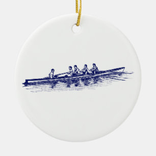 Blau Rudern Ruderer Crew Team Wassersport Keramik Ornament