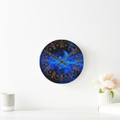 Blau Runde Wanduhr (Zuhause)