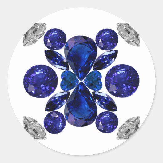 Blau Runder Aufkleber (Vorderseite)