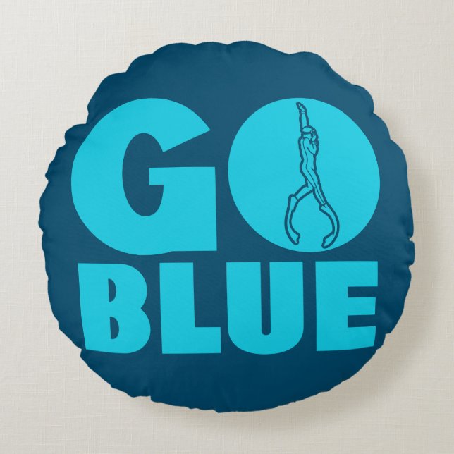 Blau Rundes Kissen (Vorderseite)