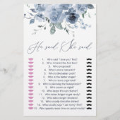 Blau sagte er sagte sie raten, wer sagte, es Spiel (Vorderseite)