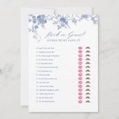 Blau sagte er sagte, sie sagte Brautparty-Spielkar Einladung (Vorderseite)