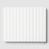 Blau & Salbei gestreifte Monogramm-Hochzeit Gästebuch (Rückseite)