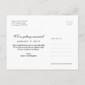 Blau Save the Date 3 Foto Moderne Postkarte (Rückseite)