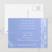 Blau Save the Date Ankündigungspostkarte (Vorne/Hinten)