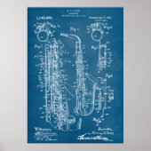 Blau | Saxophon - Patent Poster (Vorne)