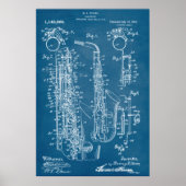 Blau | Saxophon - Patent Poster (Vorne)
