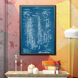 Blau | Saxophon - Patent Poster