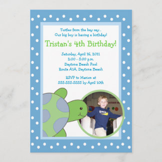 BLAU-Schildkröte Tortoise *FOTO* Geburtstag 12x18 Einladung