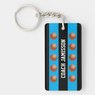 Blau/Schwarz für Basketballtrainer, Spieler, Name Schlüsselanhänger