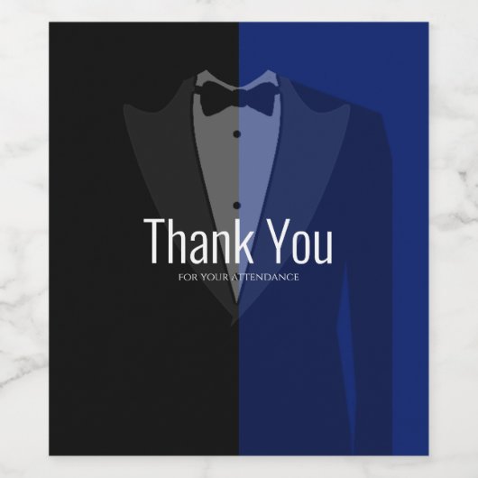 Blau/Schwarz-Gastgeschenk Weinetikett (Einzelnes Label)