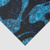 Blau-schwarz-Glitzer-Muster Seidenpapier (Detail)