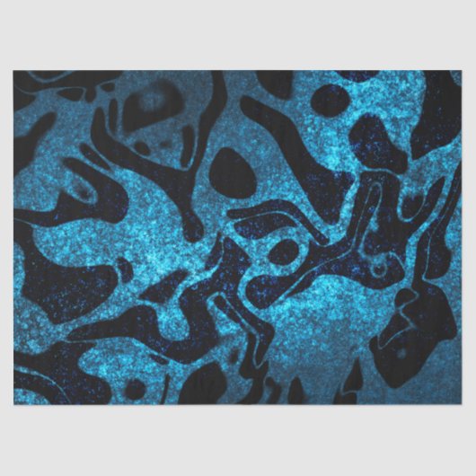 Blau-schwarz-Glitzer-Muster Seidenpapier (Vorderseite)