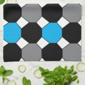 Blau Schwarz Grau Geometrisch Geschirrtuch (Gefaltet)