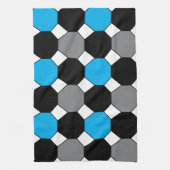 Blau Schwarz Grau Geometrisch Geschirrtuch (Vertikal)