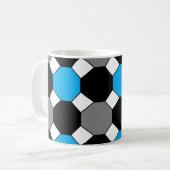 Blau Schwarz Grau Geometrisch Kaffeetasse (Vorderseite Links)