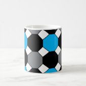 Blau Schwarz Grau Geometrisch Kaffeetasse (Mittel)