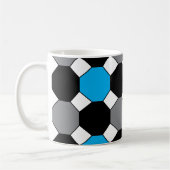 Blau Schwarz Grau Geometrisch Kaffeetasse (Links)