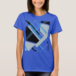 Blau Schwarz, grau, mCM Aussehen geometrisch Abstr T-Shirt