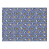 Blau, Schwarz, Hauspflanzen | Moderne Mitte des Ja Tischdecke (Vorderseite (Horizontal))