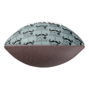 Blau Schwarz Ich Schnurrbart Ihnen eine Frage Football
