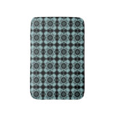 Blau Schwarz Karo-Argyle-Muster Badematte (Vorderseite Vertikal)