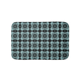 Blau Schwarz Karo-Argyle-Muster Badematte