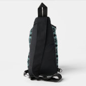 Blau Schwarz Karo-Argyle-Muster Crossbody Bag (Rückseite)