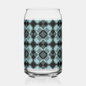 Blau Schwarz Karo Argyle Muster Dosenglas (Rückseite)