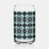 Blau Schwarz Karo Argyle Muster Dosenglas (Rechts)