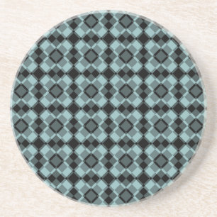 Blau Schwarz Karo-Argyle-Muster Getränkeuntersetzer