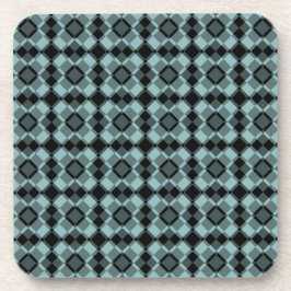 Blau Schwarz Karo-Argyle-Muster Getränkeuntersetzer