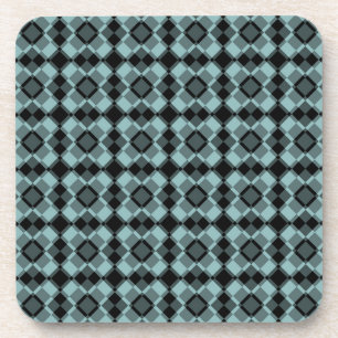 Blau Schwarz Karo-Argyle-Muster Getränkeuntersetzer