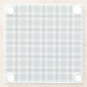 Blau Schwarz Karo Argyle Muster Glasuntersetzer (Rückseite)