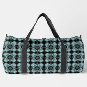Blau Schwarz Karo Argyle-Muster groß Duffle Bag (Vorderseite)