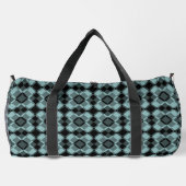 Blau Schwarz Karo Argyle-Muster groß Duffle Bag (Rückseite)