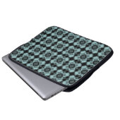 Blau Schwarz Karo-Argyle-Muster Laptopschutzhülle (Vorne Knopf)