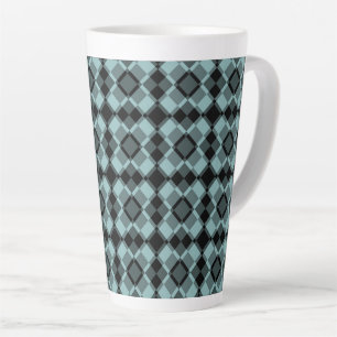 Blau Schwarz Karo Argyle Muster Milchtasse