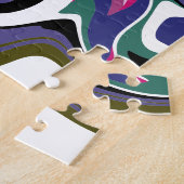 Blau, Schwarz, Korallen, weiße Wirbel, Marmor wie  Puzzle (Seite)