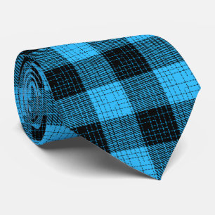 Blau Schwarz Kreuzschachtring Büffel Karo Krawatte