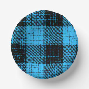 Blau Schwarz Kreuzschachtringel Buffalo Karo Pappteller