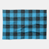 Blau Schwarz Kreuzschachttiertes Büffel-Karo Geschirrtuch (Horizontal)