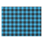 Blau Schwarz Kreuzschachttiertes Büffel-Karo Tischdecke (Vorderseite (Horizontal))