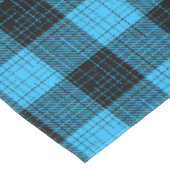 Blau Schwarz Kreuzschachttiertes Büffel-Karo Tischdecke (Schrägansicht)