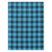 Blau Schwarz Kreuzschachttiertes Büffel-Karo Tischdecke (Vorderseite)