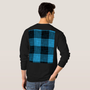 Blau Schwarz Kreuzschraffur Büffel Karo T-Shirt